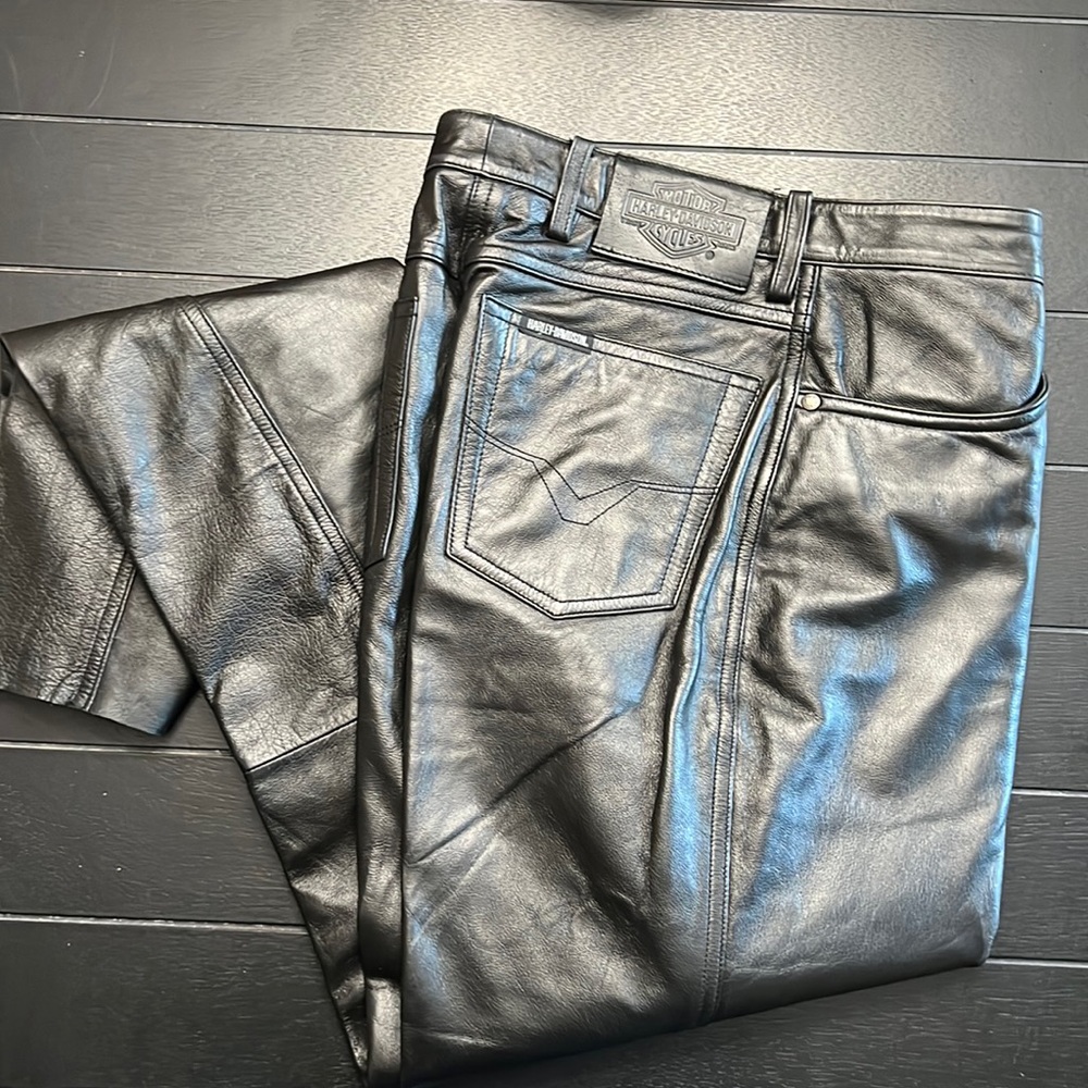Harley Davidson Black Leather Pants